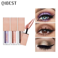 qibest 15 colors shiny eye shadow liquid glitter eyeshadow cosmetics long lasting shimmer professional eyeshadow stick makeup