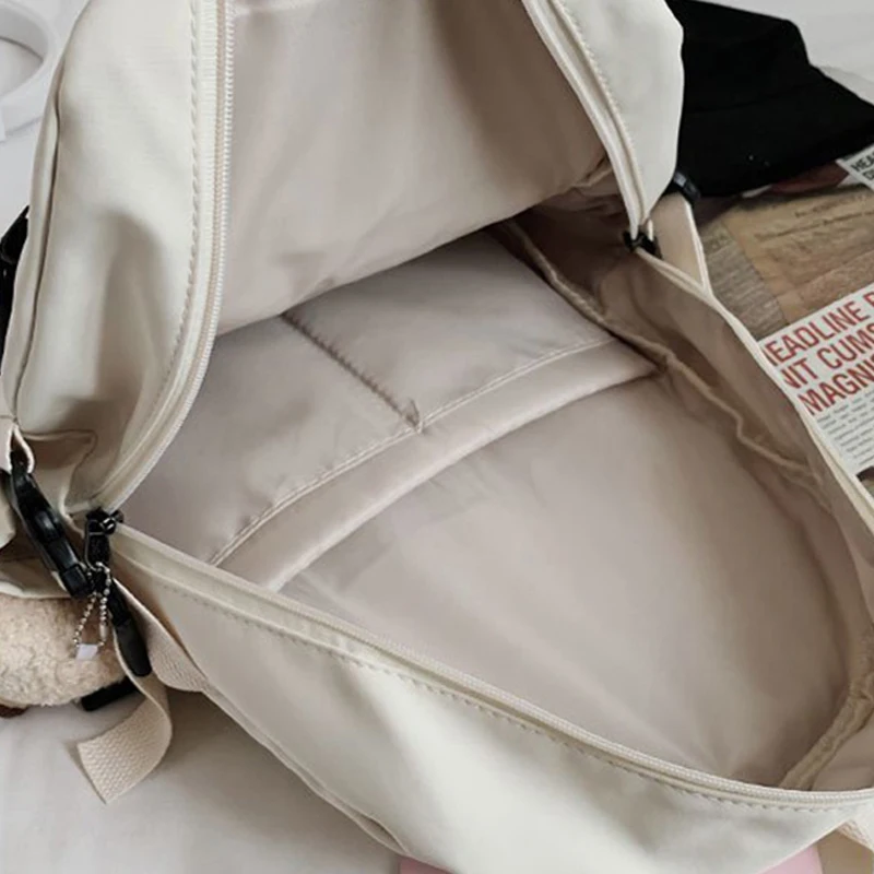 

EnoPella Fashion Backpack Waterproof Nylon For Women Laptop Ladies Cute Female Rucksack Kawaii Student Men Black BookBag Mochila