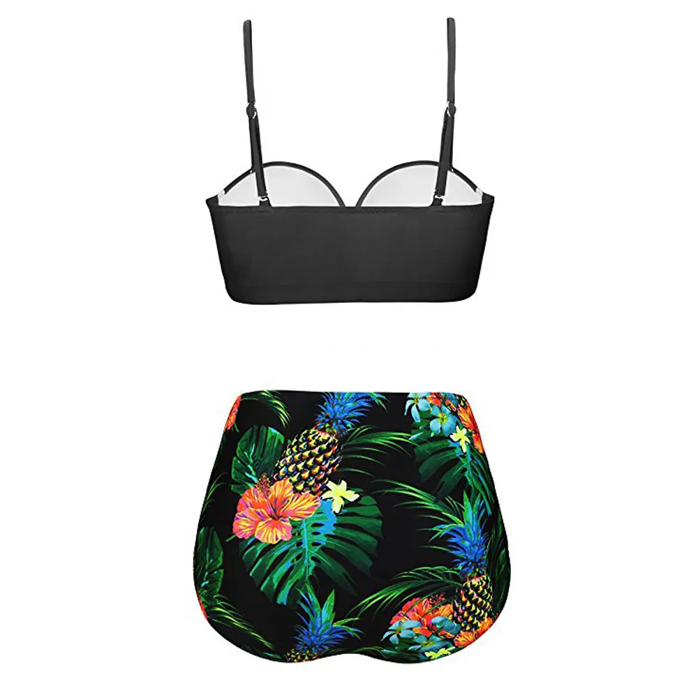 

Push Up Women Swimsuit High Waist Bikinis Plus Size Swimwear Vintage Bikini Set Bathing Suits Retro Floral Beach Wear Biquini #4