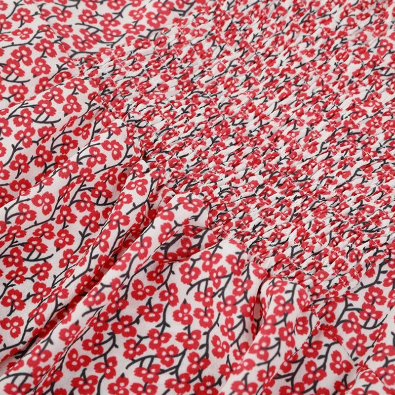 

2020 Summer Print Ruffles Mid Dress Women Casual Sexy Party Dress Strapless Print Beach Princess Long Dress Vestidos