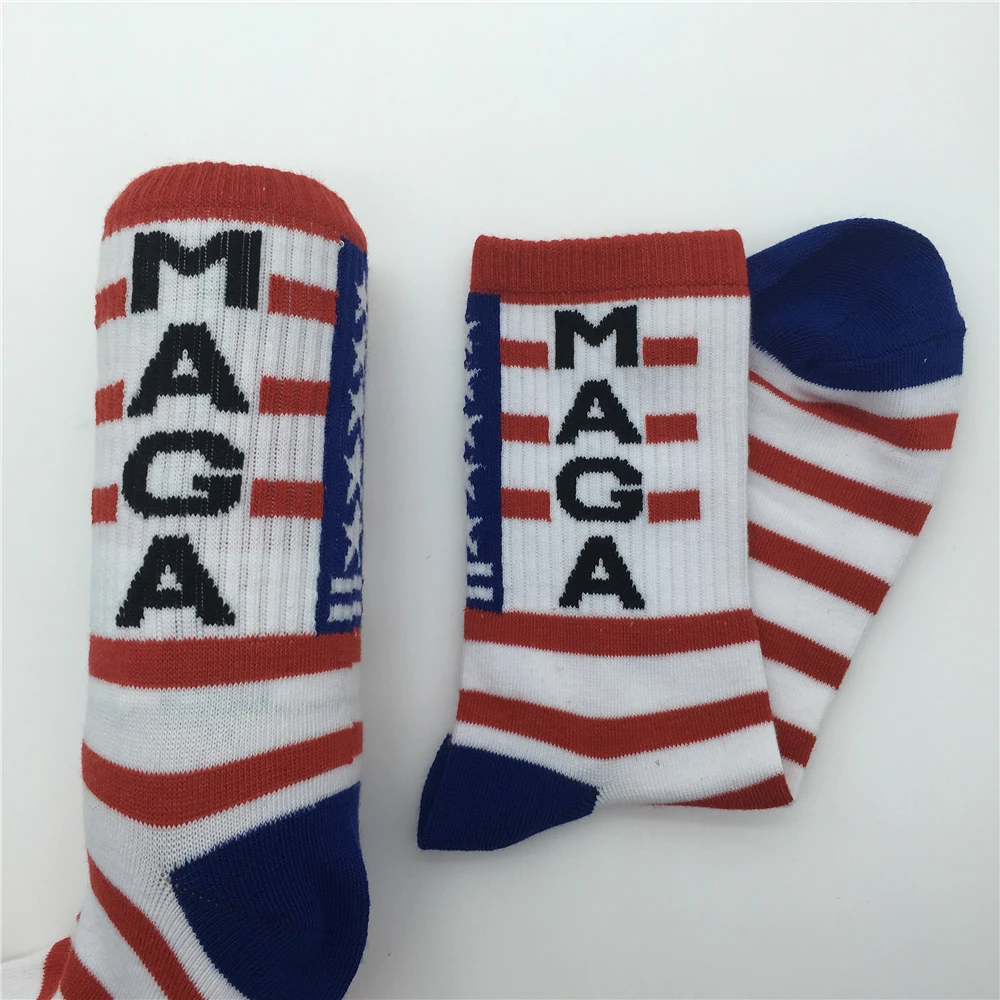 Забавные мужские креативные хлопковые носки Trump,, с американским национальным флагом и звездами в полоску для счастливых пар