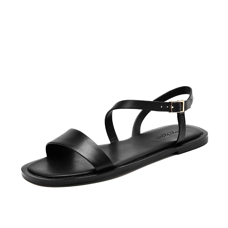 

Flat Sandals Women Genuine Calf Leather Gladiator Lady Summer Strap Casual Shoes For Female Handmade 32182