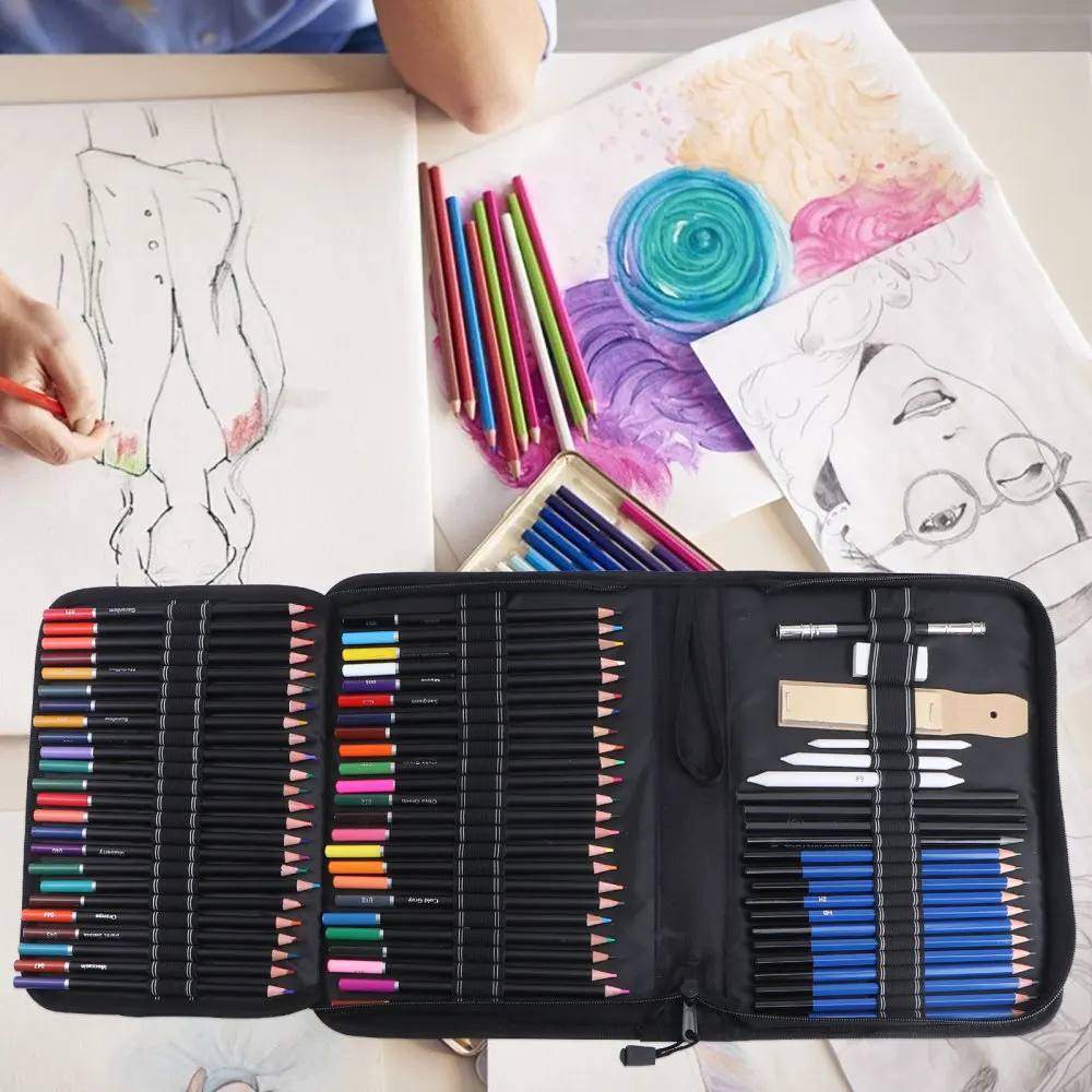 

95PCS/Set Colored Pencil Sketch Painting Charcoal Crayon Pencil Sharpener Cutter Extender