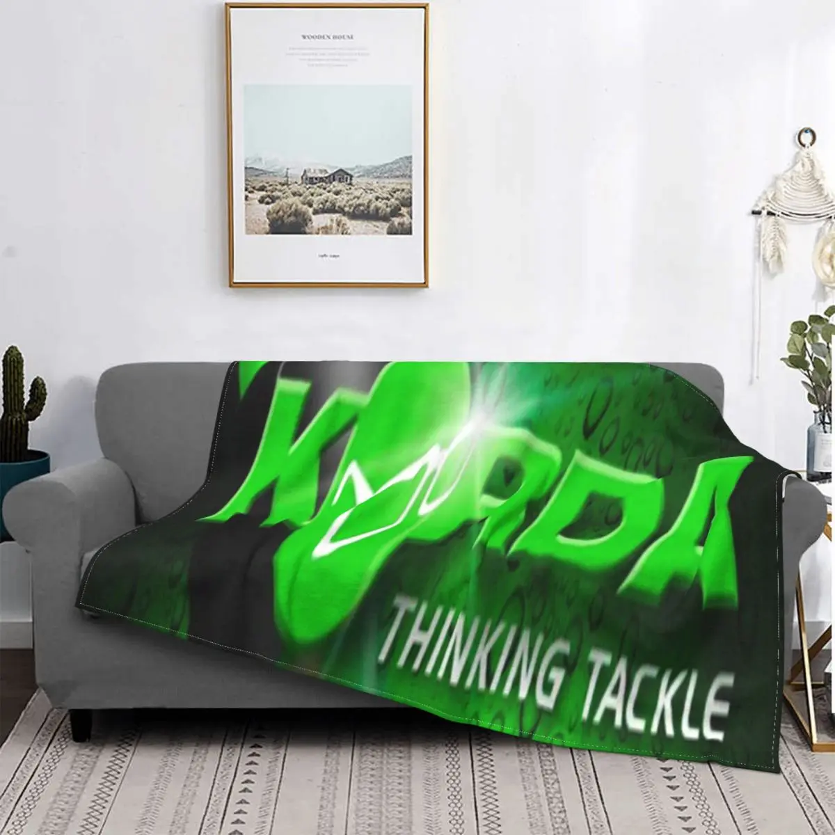 

Korda Tackle-colcha a cuadros para cama, manta de lino de Anime, 2 mantas