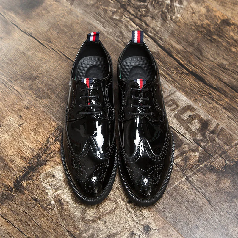 Мужская кожаная обувь Броги Летние кожаные роскошные брендовые Элегантные