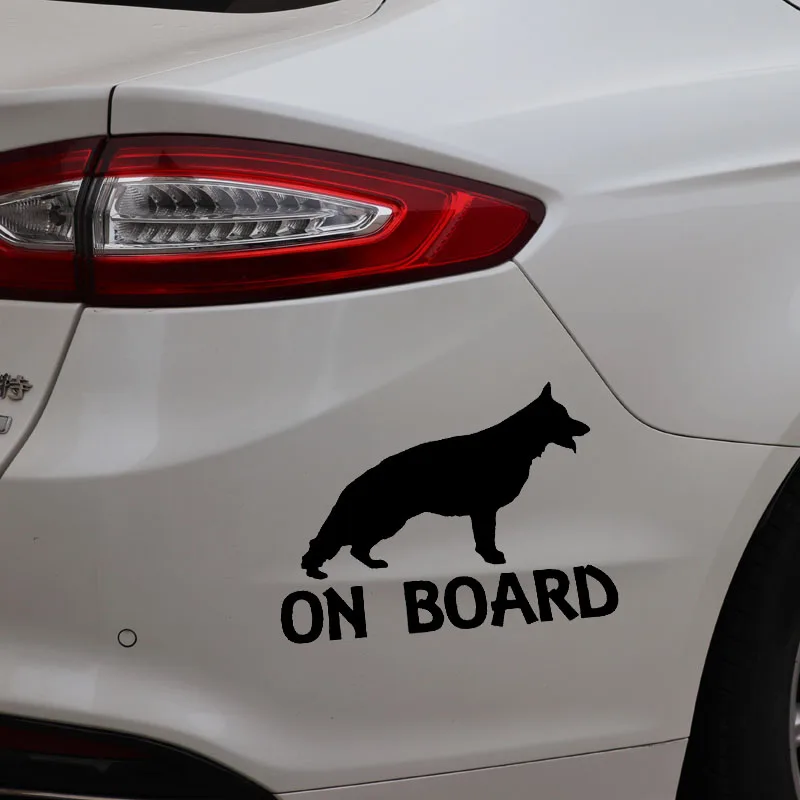 

Car Sticker Motorbike Sticker German Shepherd PVC Waterproof Sunscreen Decal Funny Animal Decoration Black/Silver 14.4x10.2cm