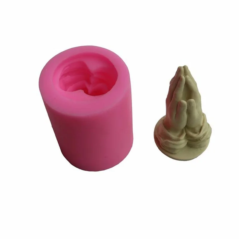 

Hands Folded Prayer Scented Candle Silicone Mold Three-dimensional Palm Goodbye DIY Epoxy Plaster Decoration Mold