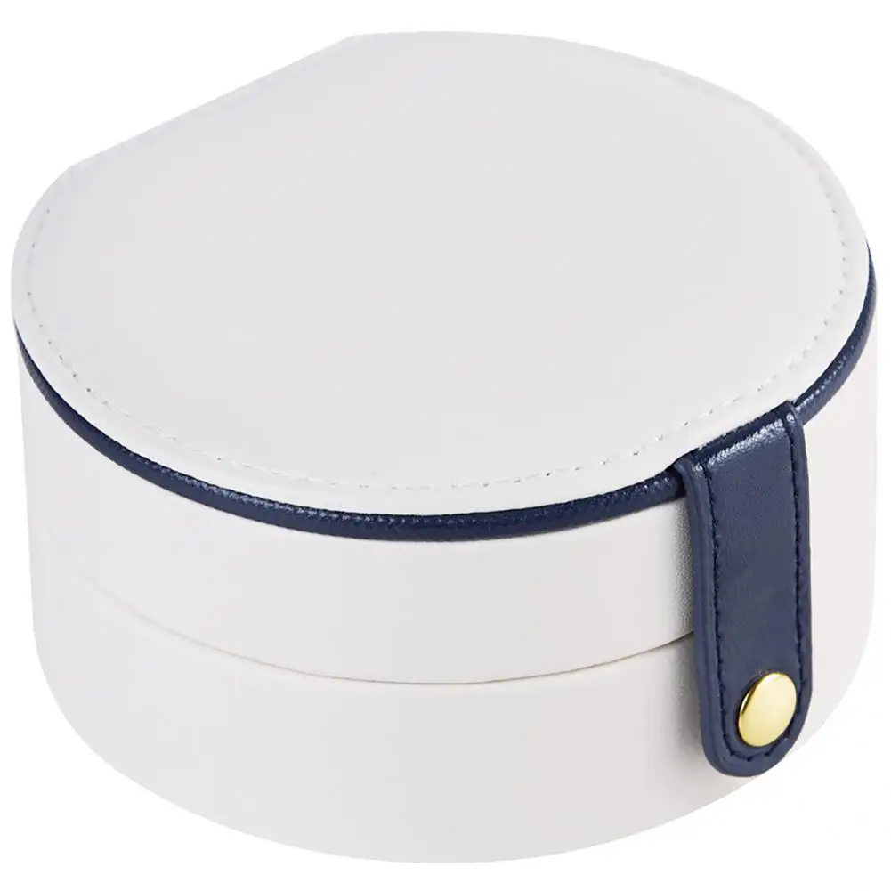 

Simple Unique Faux Leather Waterproof Storage Box Tidy Jewelry Box Double Layer for Home