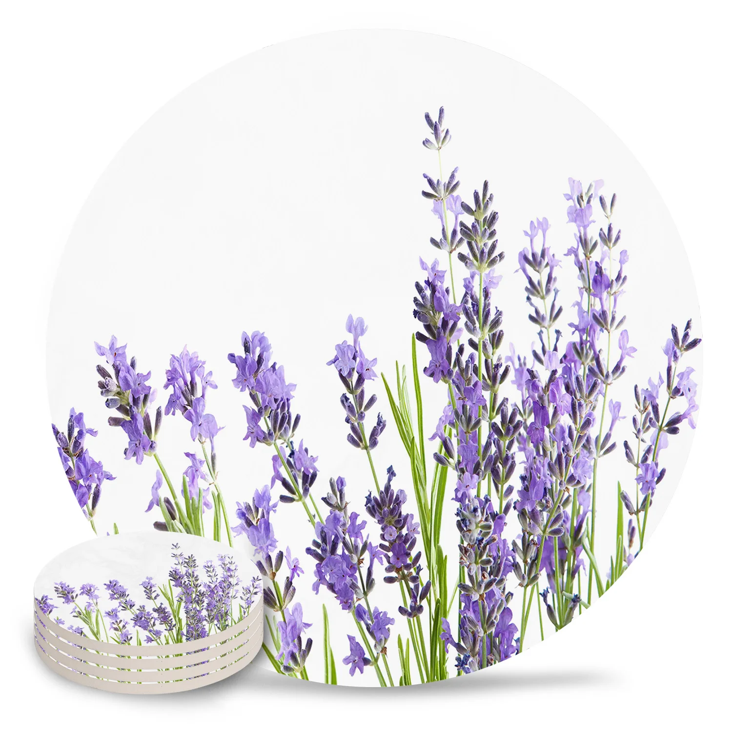 Фиолетовая лаванда термостойкая подставка под чашку кружку кофейный чай горячая