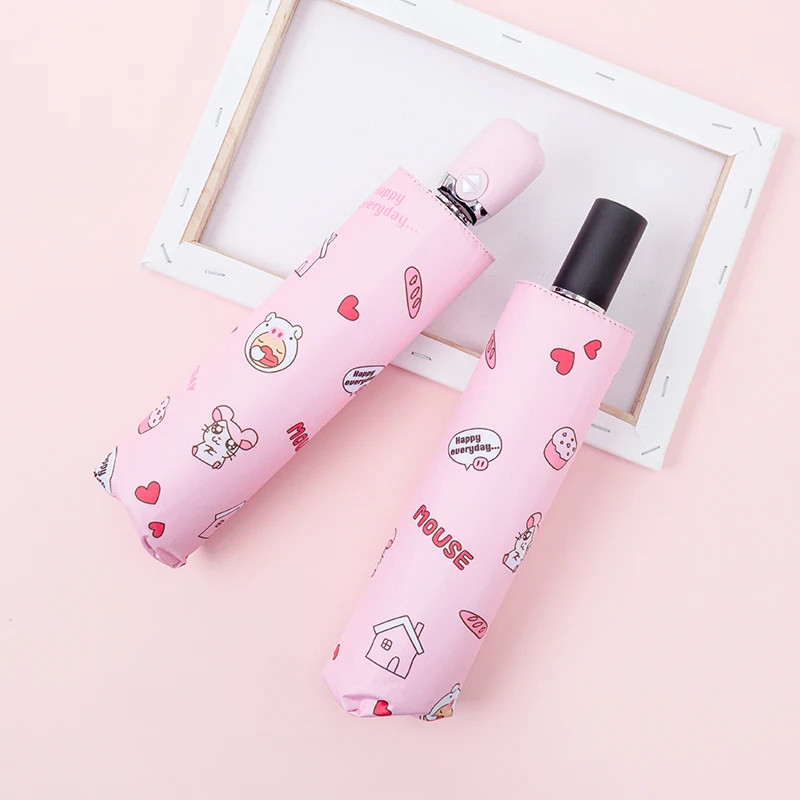 

Полный автоматический милый зонтик Розовый водонепроницаемый мультяшный детский большой женский зонтик от ультрафиолета Sombrilla Rainware BF50UM