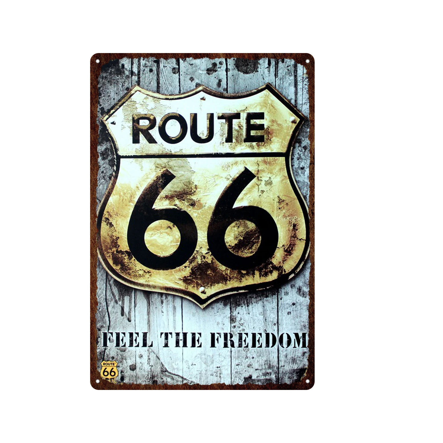 

American Route 66 Tin Sign Plate Feel The Freedom Plaque Metal Vintage Retro Tin Poster for Home Garage Racing Wall Decor