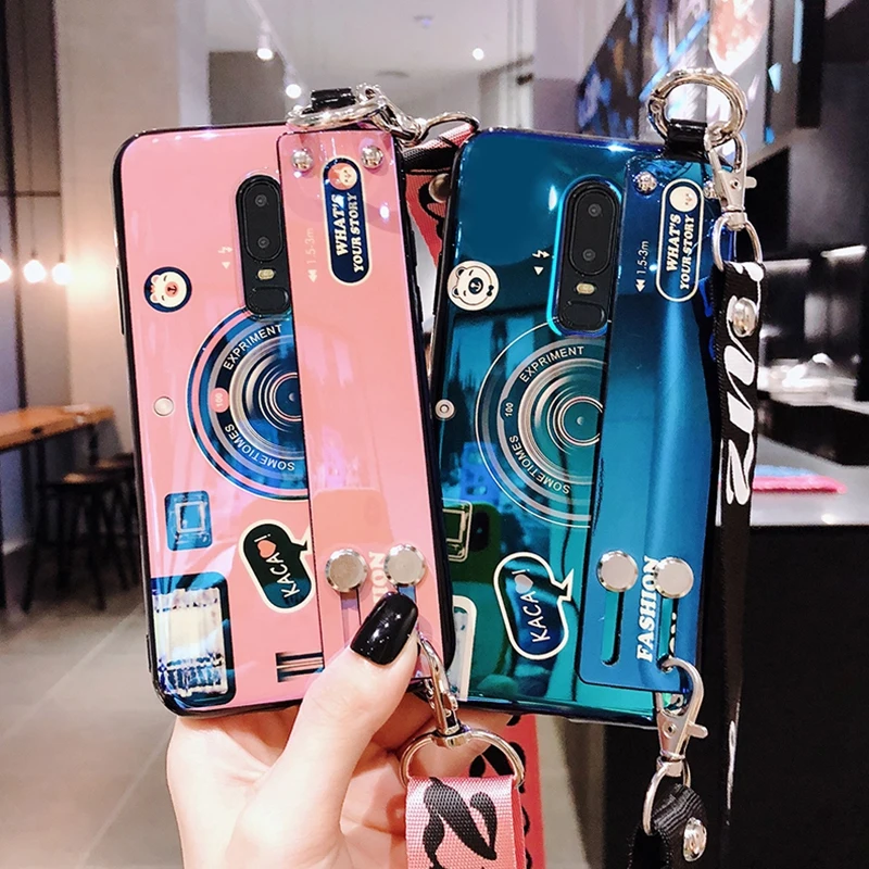 3D камера Ретро чехол для телефона One plus 6 6T силиконовый Oneplus 5 5t 7 с крышкой шнурком |