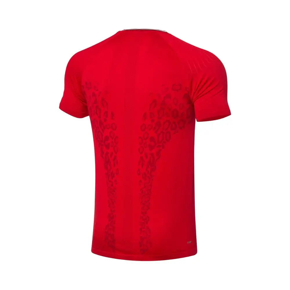 Li Ning для мужчин соревнований по бадминтону дышащие футболки на сухом тонком