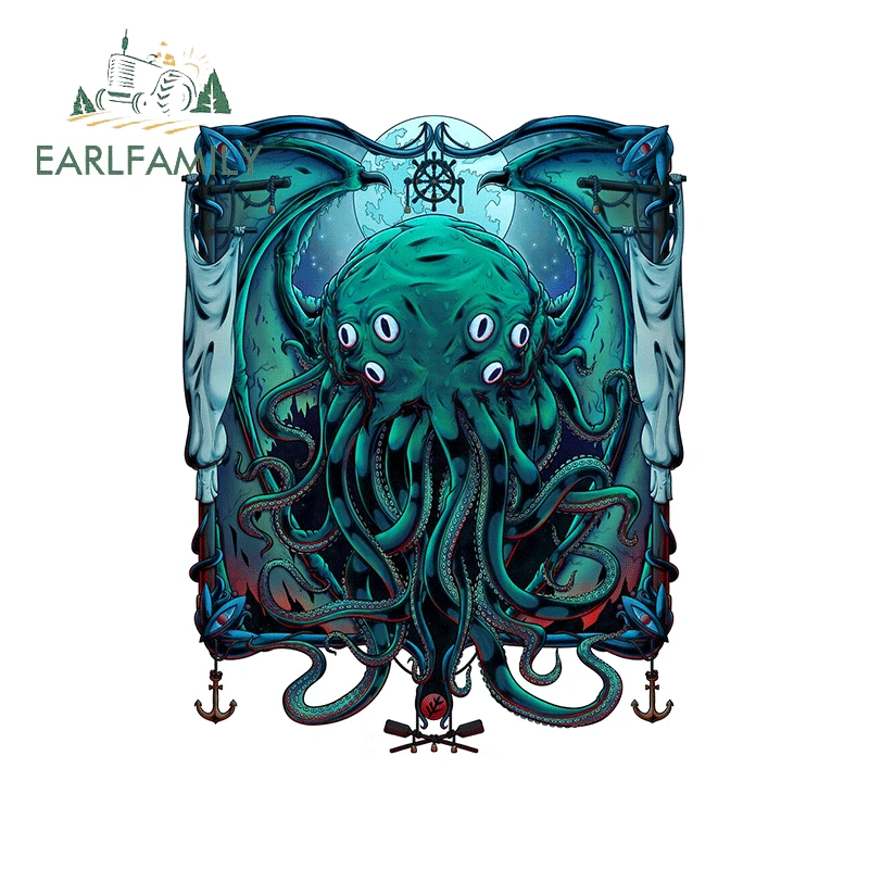EARLFAMILY 13 см x 10 2 для Cthulhu виниловые наклейки на машину автомобильная упаковка