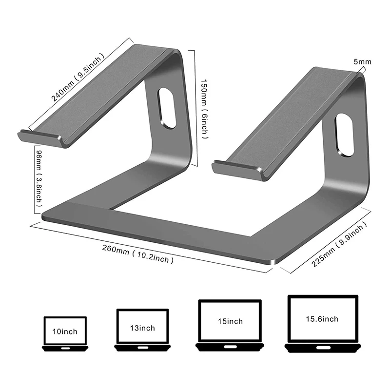 Aluminum Alloy Laptop Stand Raised Rack Detachable Heat Sink Metal Base |