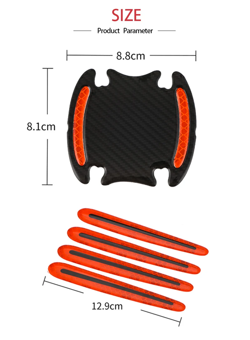 Наклейка на дверную ручку из углеродного волокна|Наклейки автомобиль| |