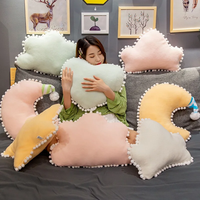 Новая плюшевая подушка серии небо карамельных цветов облако луна звезда корона