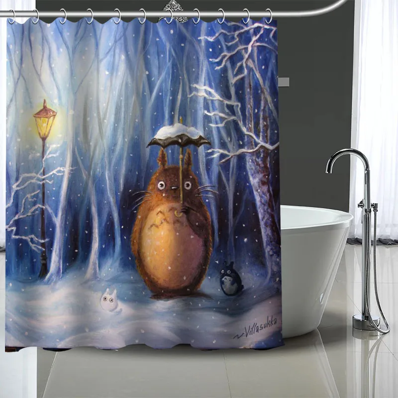 Занавеска для ванной из полиэстера с рисунком Аниме Тоторо на заказ