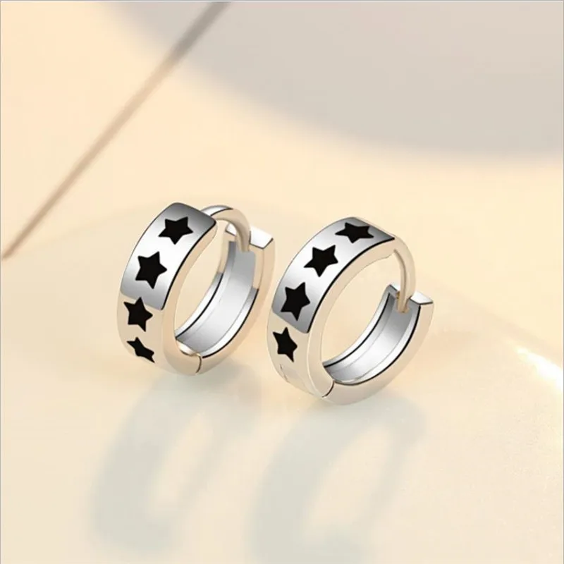 Женские серьги кольца Everoyal модные из стерлингового серебра 925 пробы с черной