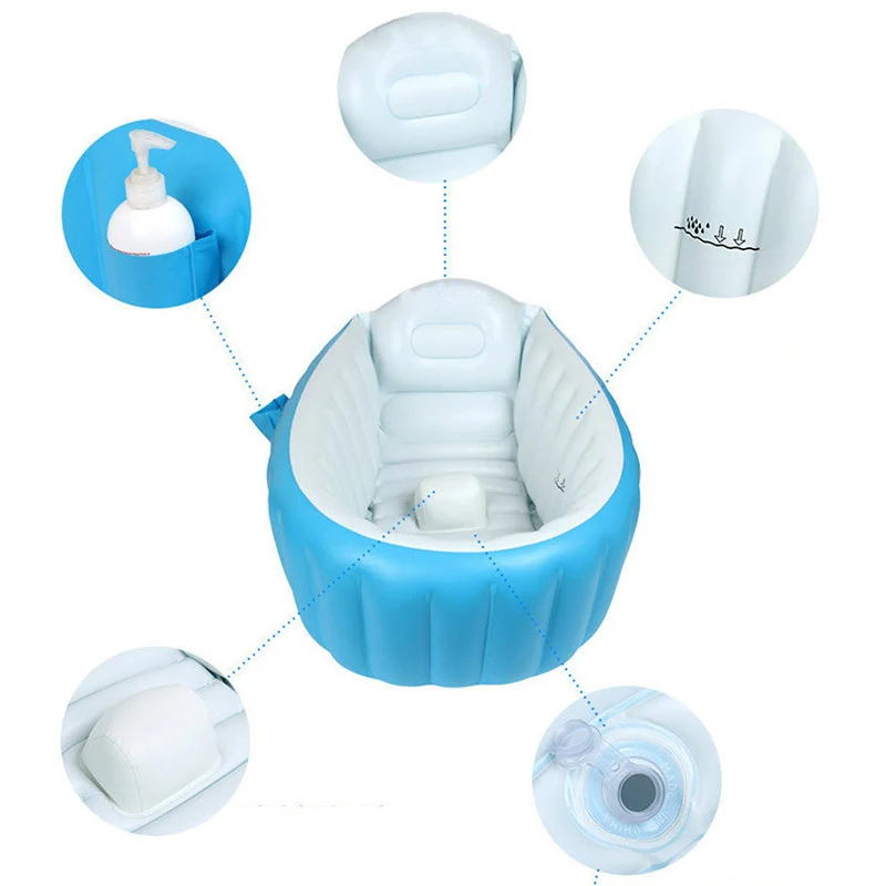Детская Надувная ванна ПВХ Толстая портативная для купания малыша