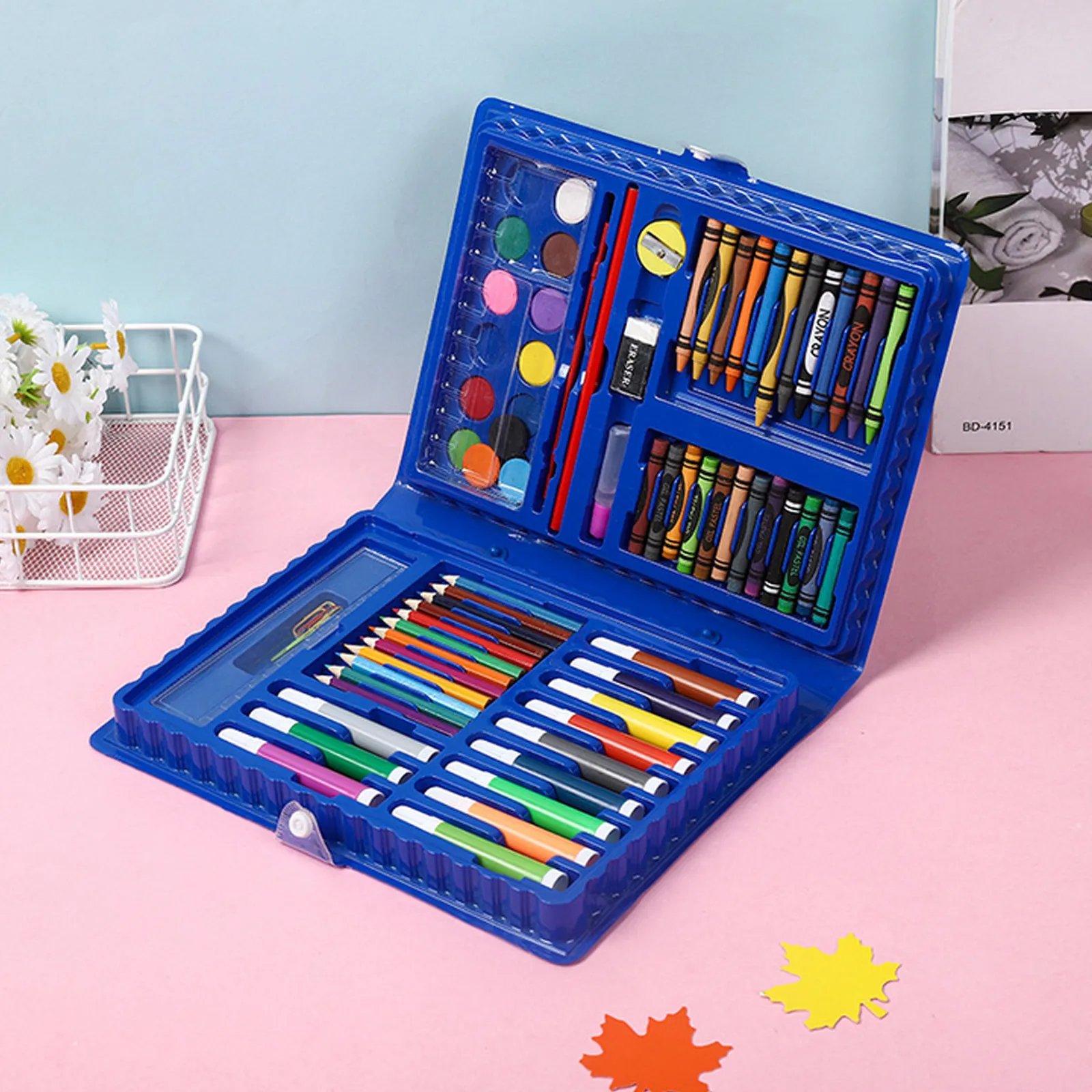 68PCS Kids Painting Drawing Art Set with Crayons Oil Pastels Watercolor Markers Colored Pencil Tools for Toddlers Gift | Канцтовары для