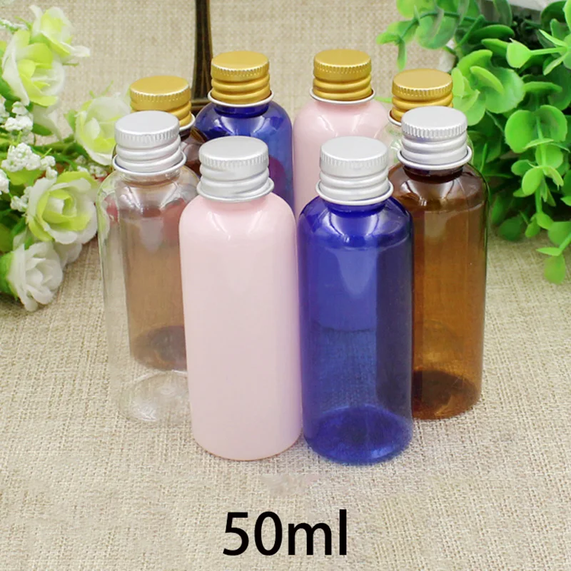 

Empty 50ml Plastic Drop Lid Bottle Cosmetic Shampoo Shower Gel Body Lotion Travel Packaging Blue Brown White Clear Container