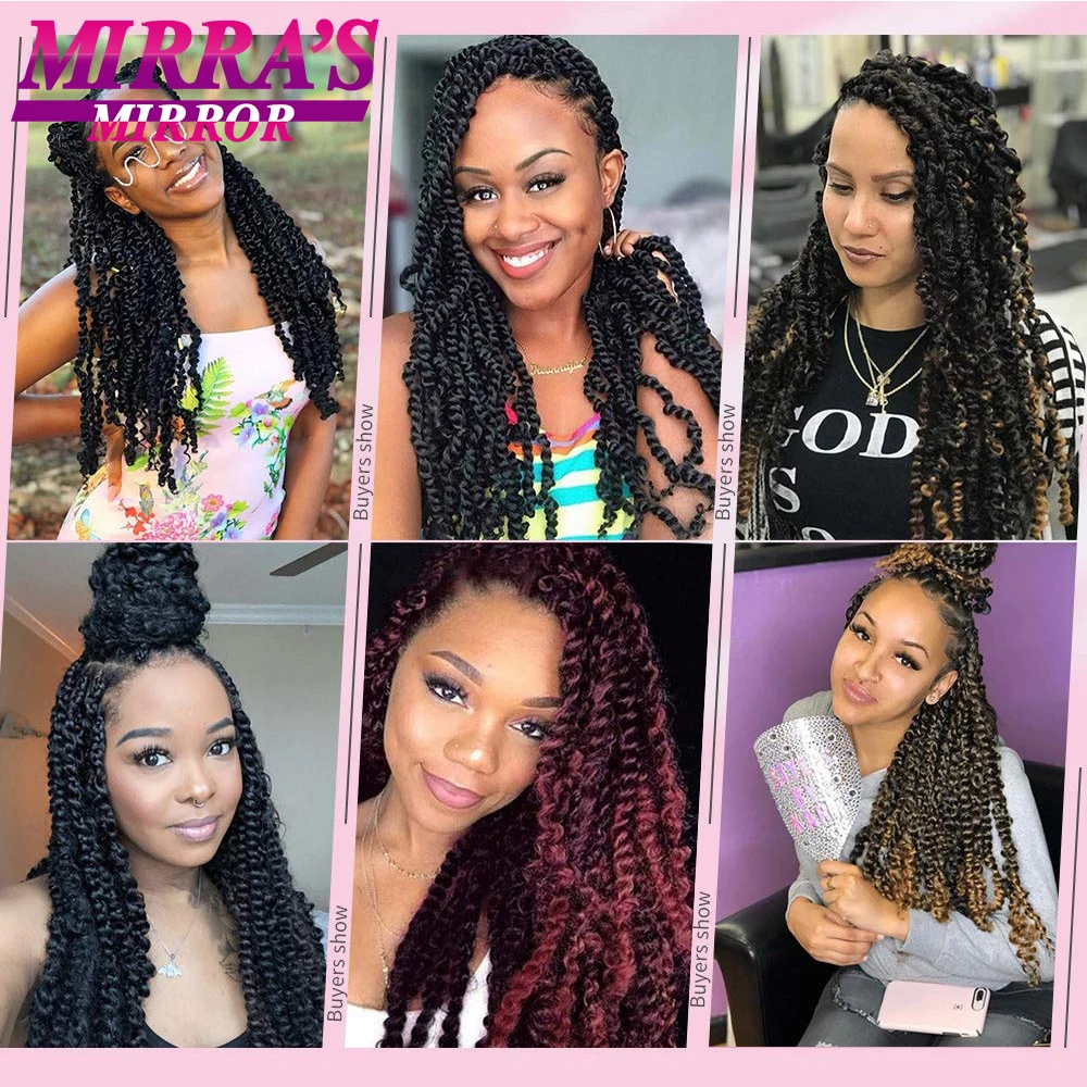 

Mirra's Mirror 18inch Passion Twist Hair Crochet Hair Extensions Water Wave Crochet Hair Ombre Synthetic Braiding Hair