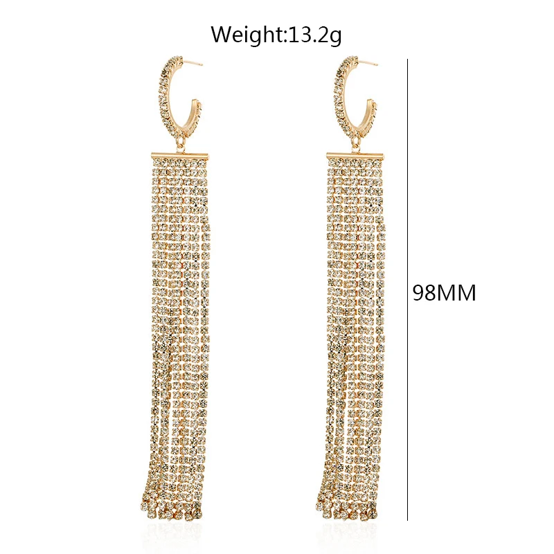 Женские длинные серьги кисточки MAIKALE классические золотистые медные с