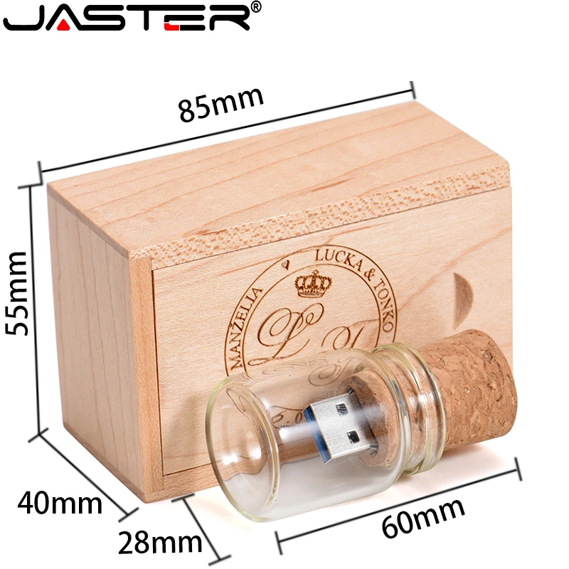 jaster usb 2 0 flash drives drift bottle box packaged for sale 16gb 32gb 64gb 128gb 256gb photography wedding flash drive free global shipping