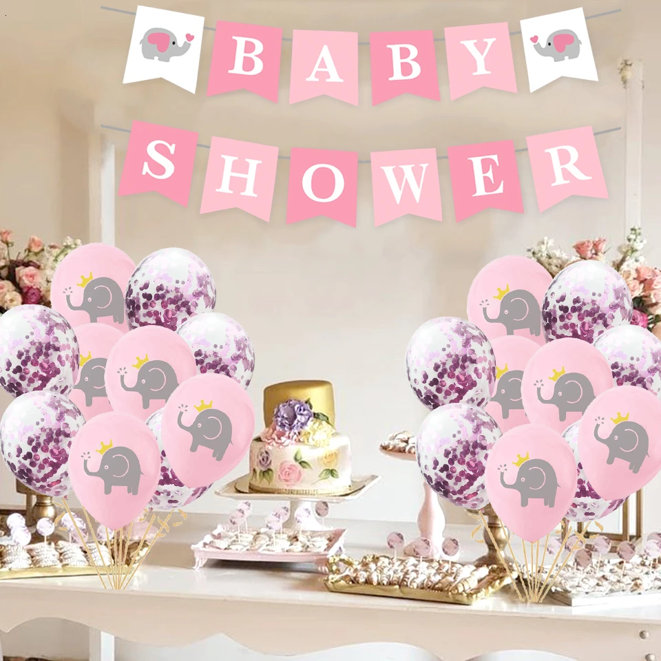 1 Набор 12 дюймов пол раскрывает слон латексный шар Мультфильм баннер торт Топпер