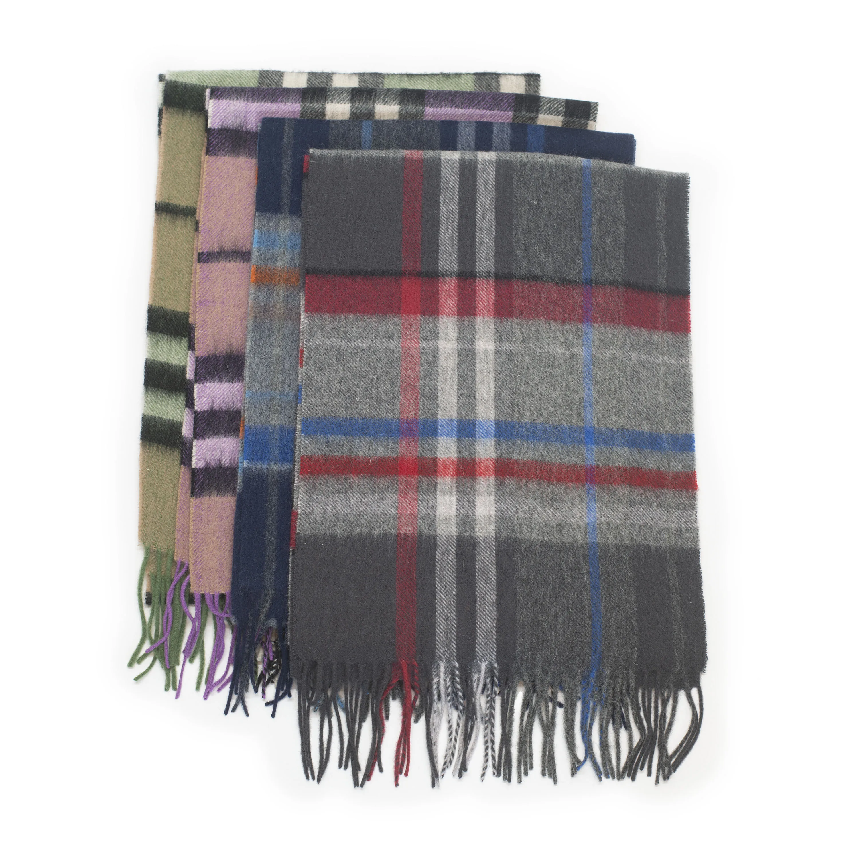 

100% Роскошный клетчатый шарф из овечьей шерсти зимний теплый женский и мужской длинный шарф с кисточками