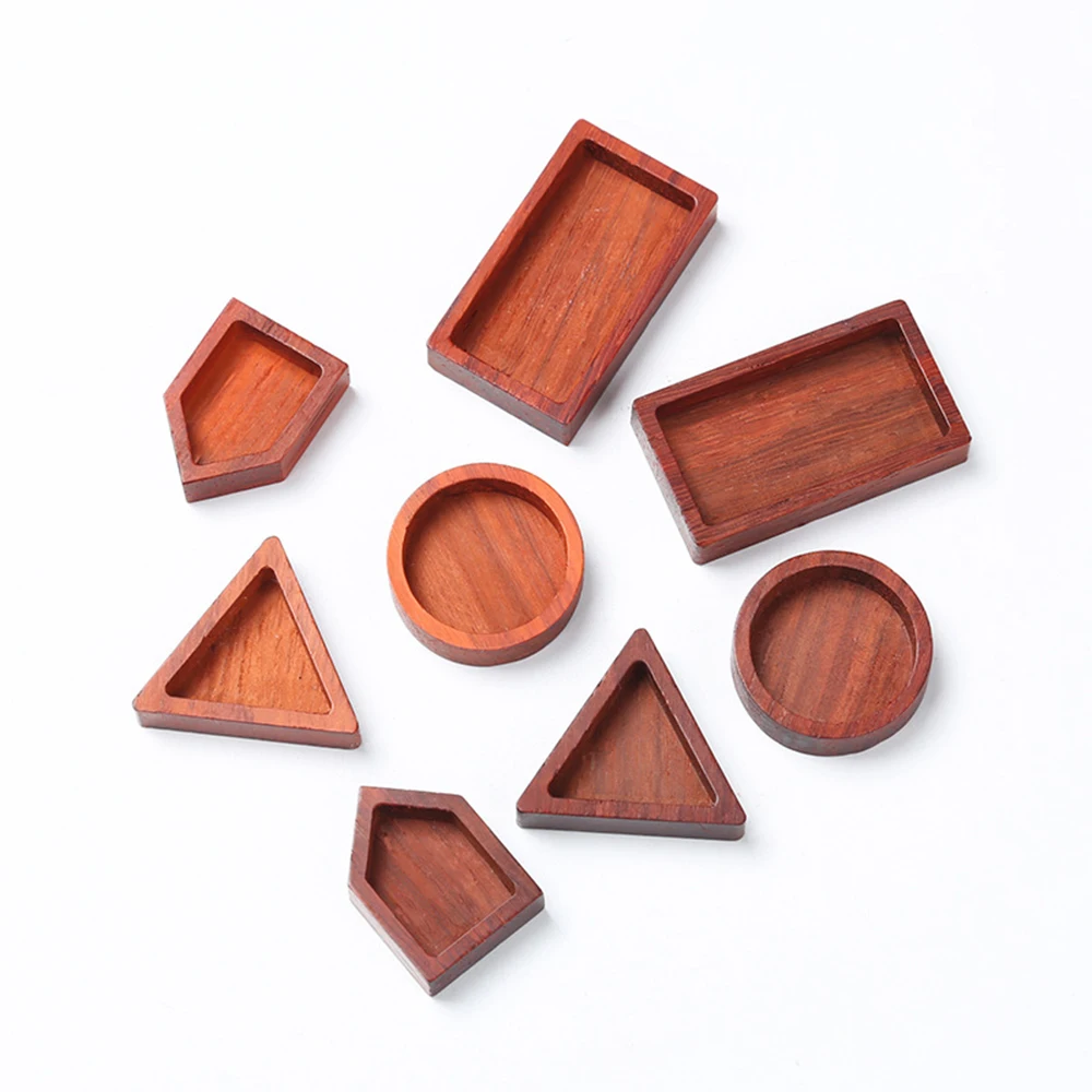 Hand made DIY material crystal epoxy resin mold rectangle rounded jewelry pendant Accessories red pear solid wood frame | Дом и сад