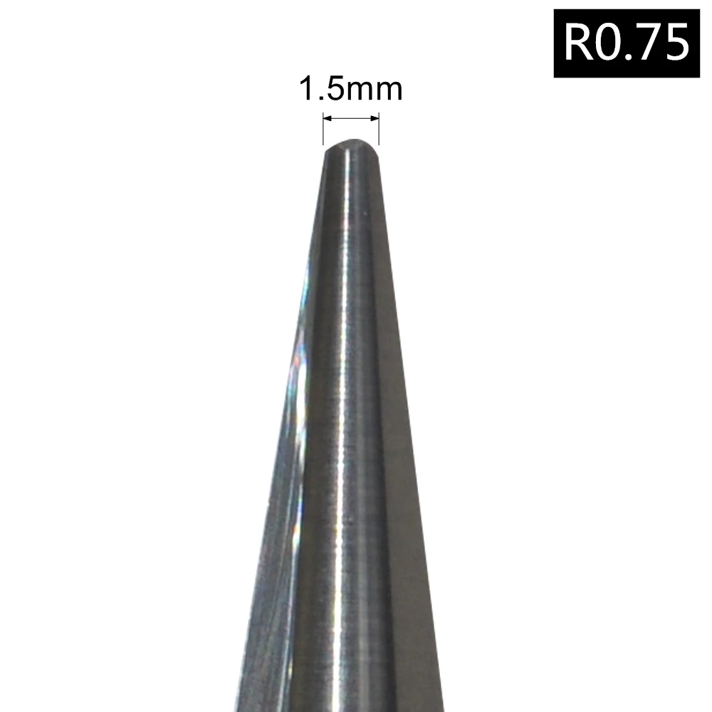 6xR0.75x100L 6 мм* 100L, 1 шт., конусная фреза с ЧПУ, твердосплавный инструмент, деревообрабатывающий фрезы - Длина режущей кромки: 6xR0.75x100L