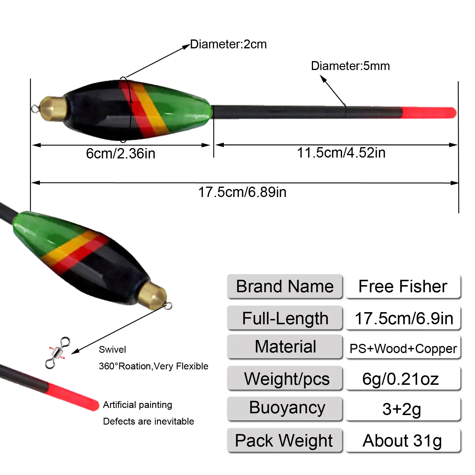 5 шт. Рыболовные Поплавки плавающей поплавки Пробка Набор поплавков свечение