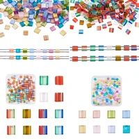 160pcs mix color square two holes glass seed beads miyuki tila bead loose spacer for bracelet necklace diy craft jewelry making