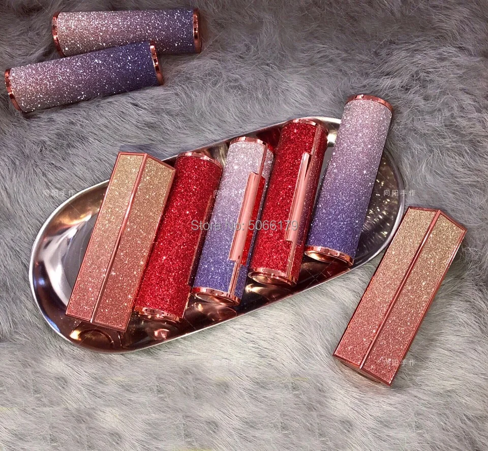 12 1 мм Сверкающий Красный/Фиолетовый Круглый Косметический бальзам для губ Rouge Sub