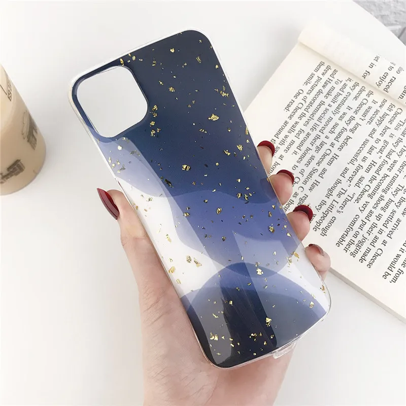 IPWSOO Блестящий блестящий чехол для телефона iPhone 11 Pro Max X XS XR Xs из золотой фольги