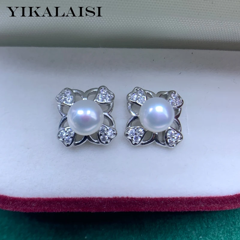 

YIKALAISI Earrings Jewelry For Women 6-7mm Oblate Natural Freshwater Pearl Earrings 2021 New Wholesales