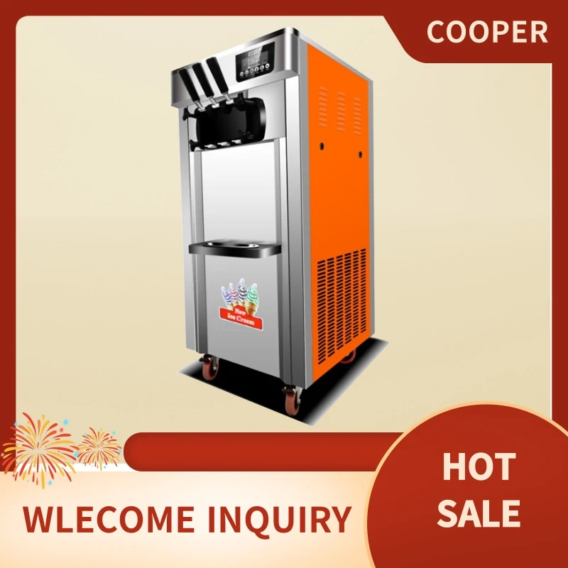

Commercial Ice Cream Machine Home Soft Ice Cream Maker Three Flavors Stainless Steel Soft Ice Cream Machine