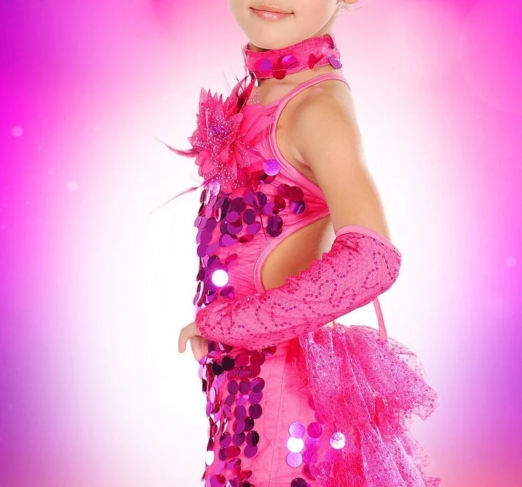 feecolor Girls dance dress Costumes Large sequined chiffon fishtail skirts Latin Dance Dress Samba Salsa Tutu Skirts | Тематическая