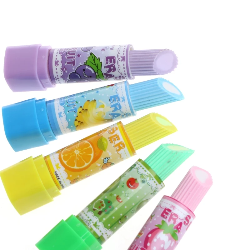 Милый стильный резиновый карандаш в виде губной помады ластик фруктов офисные