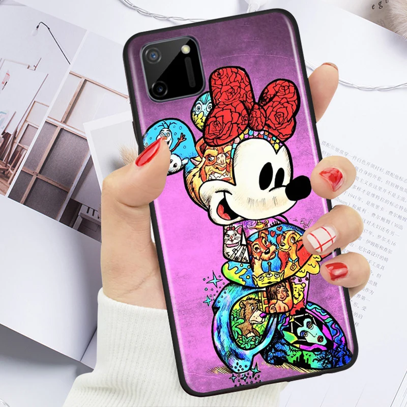 

Disney Mickey Mouse Cartoon for Realme V15 V5 V3 X7 X5 X3 X2 Q2 Q2i Pro C17 C15 C12 C11 C3 C2 Black Phone Case