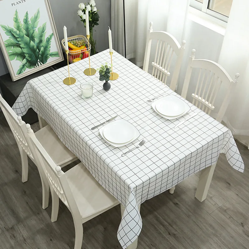 

Home Tablecloth Modern Simple Style Tablecloth Fruit Anti-scalding Waterproof Oil-proof Disposable PVC Checkered Tablecloth