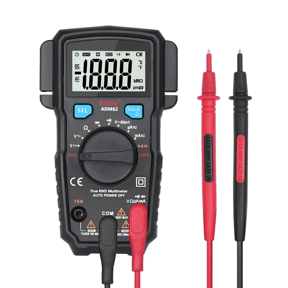 Mini Automotive Range 6000 Counts RMS Ammeter Voltmeter Ohm Tester Multimeter true rms AC / DC Current Voltage | Инструменты