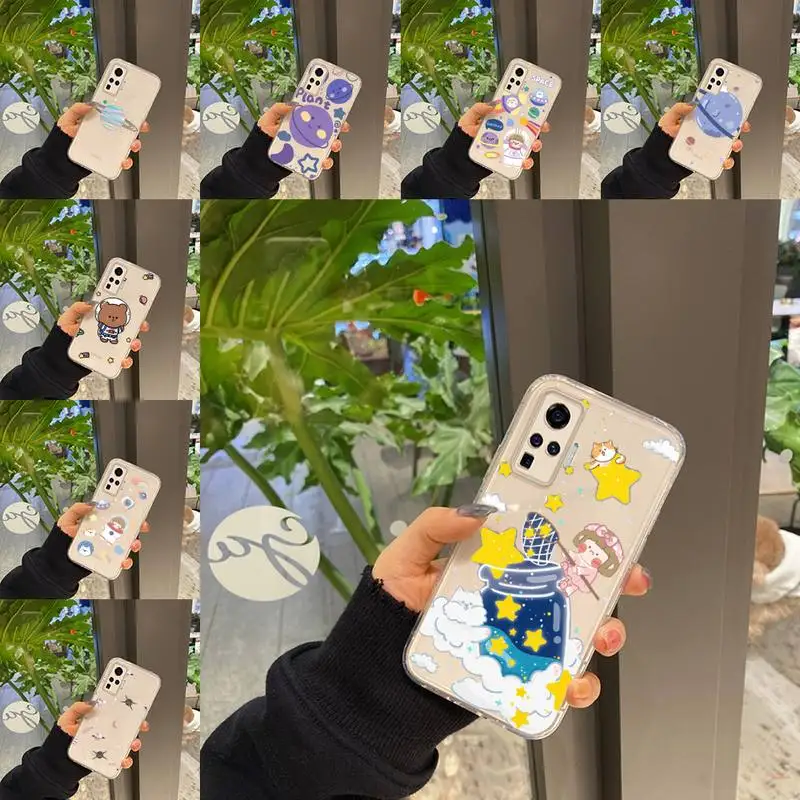 

Cute Cartoon Astronaut Planet Phone Case Transparent For VIVO NEX V Z Y X 17 15 11 9 6 5 3 1 i S MAX PRO X 20SE Soft TPU bags