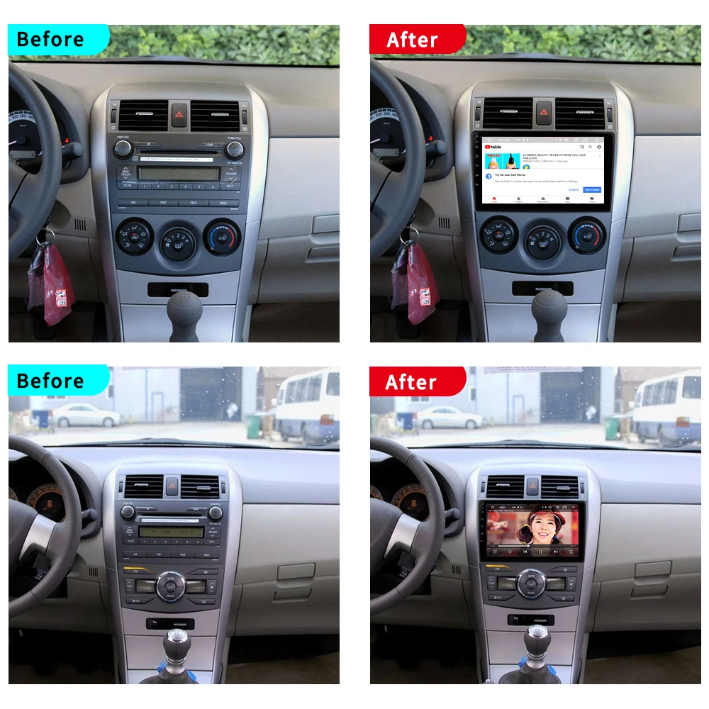 

Autoradio Car Radio for Toyota Corolla 2007-2013 Multimedia DVD Player Android 10 Stereo GPS Navigation Bluetooth Streeing Wheel