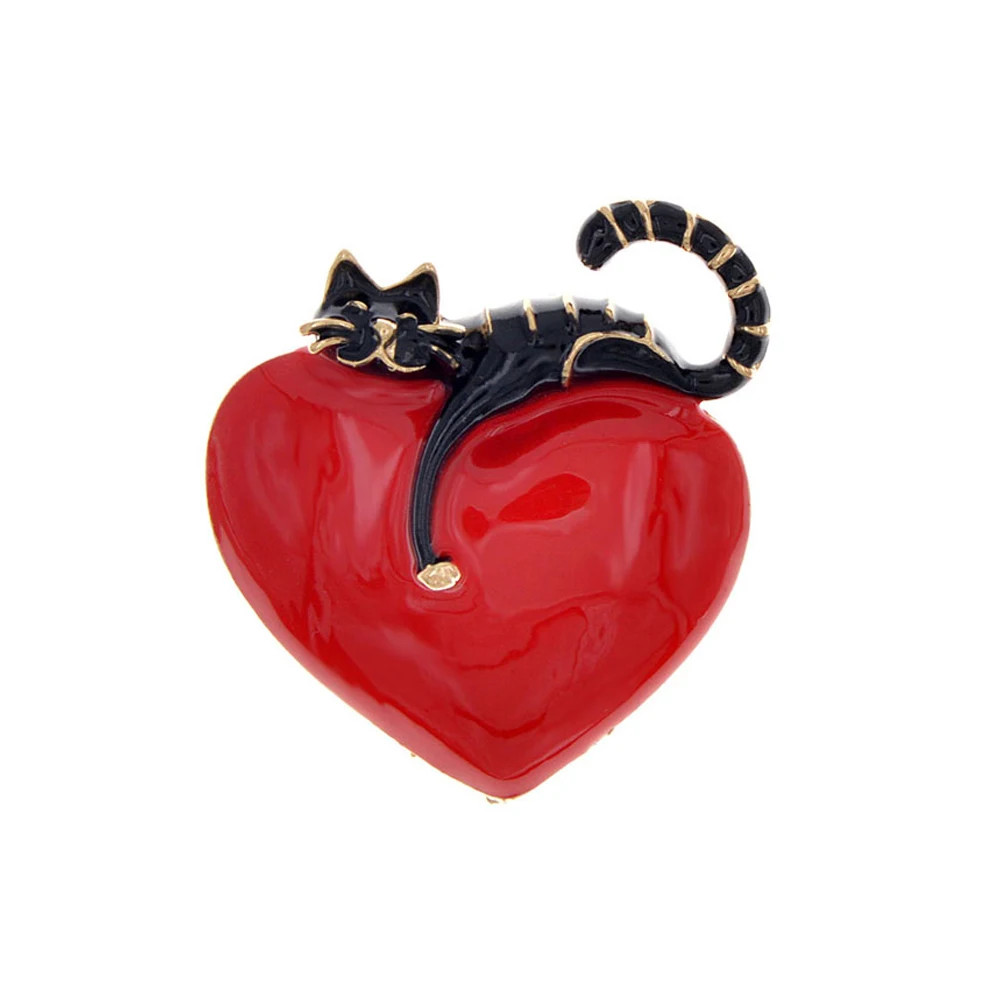 Genenic эмали в форме сердца и супер-кот брошь Милая Пижама «Hello Kitty», Пижамный костюм с Pin яркие броши в форме животных Детские ювелирной моды весна-осень; 2 Цвета в наличии