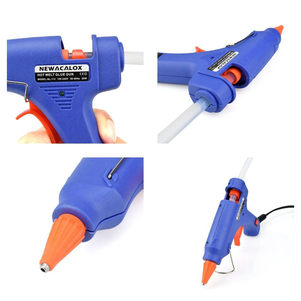 Электрический паяльник NEWACALOX EU/US Plug 60 Вт с регулируемой температурой, набор 20 Вт 7 мм, клеевой пистолет, портативный сварочный ремонтный набор инструментов