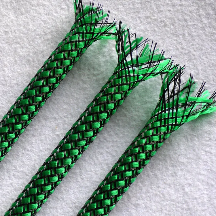Colorful 4 8 12mm Expanded Braid Sleeve PP Cotton Mixed PET Yarn Soft Wire Wrap Insulated Cable Protection Line Harness Sheath |