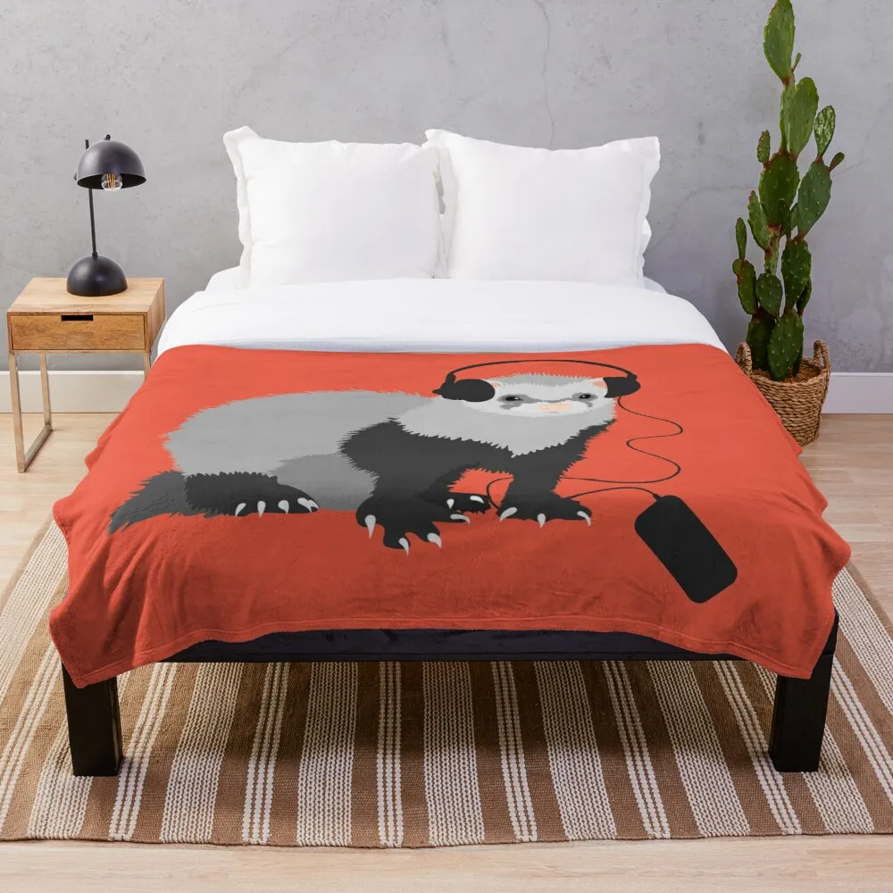 Забавное музыкальное хорьковое одеяло шерстяное Фланелевое плюшевое покрывало
